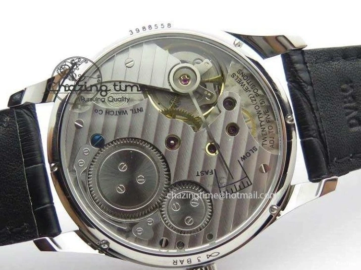 MIROTIME 0513 Portuguese IW544404 SS Gray Dial On Black Leather Strap A Practical 7259
